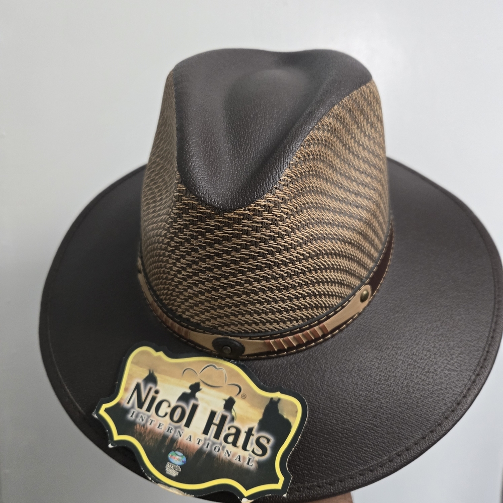 Nicol Hats Brown Western Cowboy Style Hat Classic Western Design